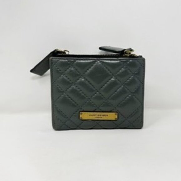 Kurt Geiger Quilted Leather BIfold Wallet Mini Purse Drench Card Wallet - Picture 1 of 7